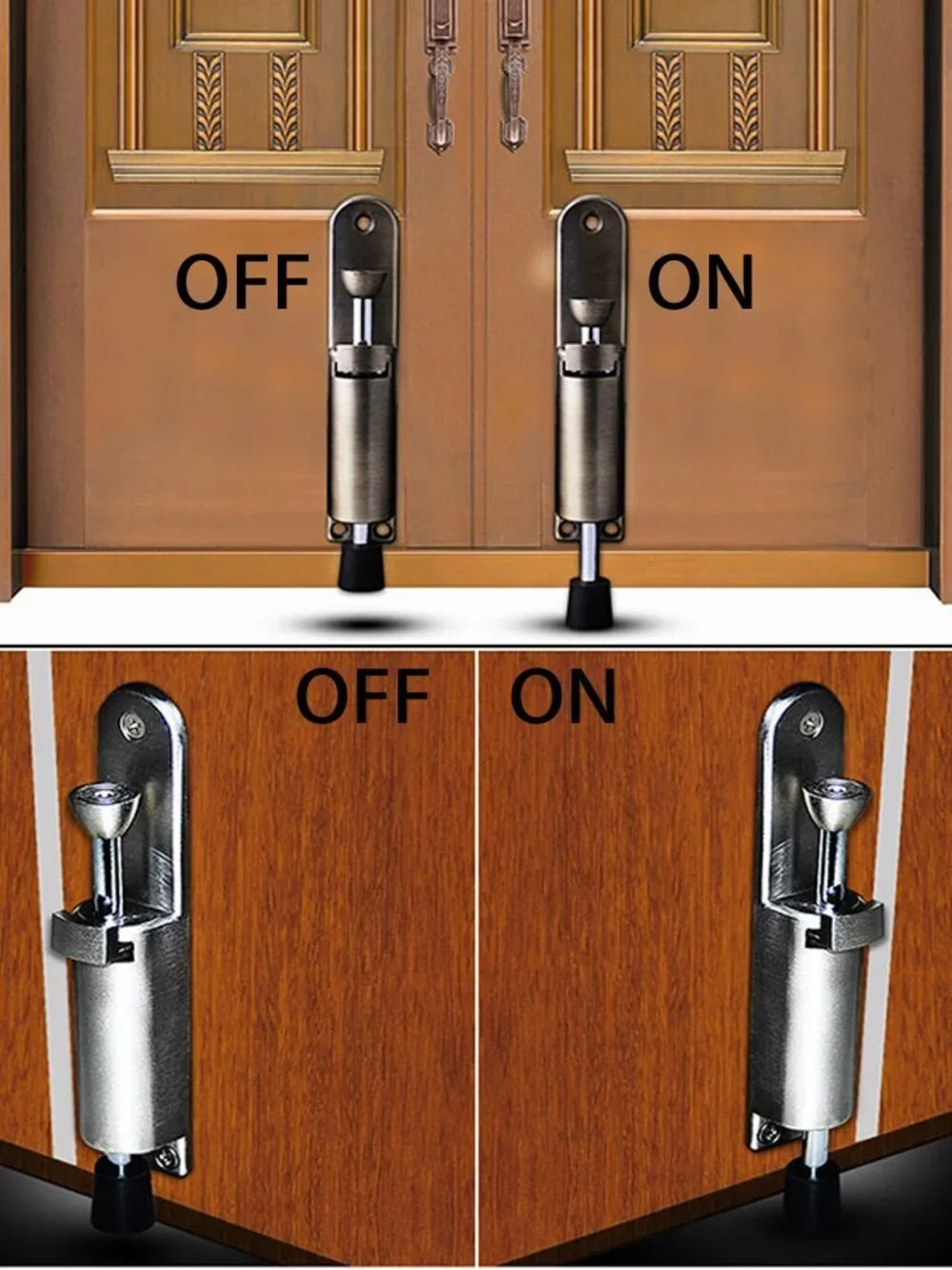 Sumnacon Kickdown Door Stop - Stainless Steel Easy Step Door Stopper, Spring Loa